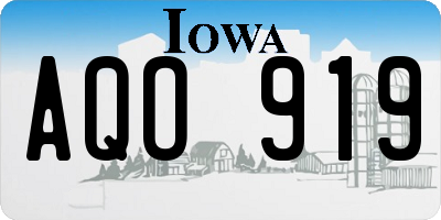 IA license plate AQO919