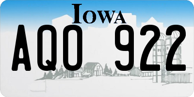 IA license plate AQO922