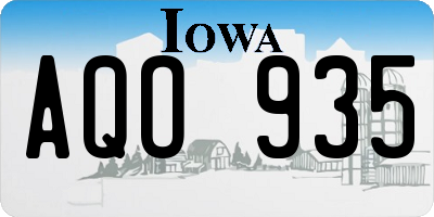 IA license plate AQO935