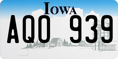 IA license plate AQO939
