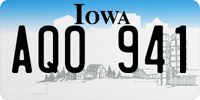 IA license plate AQO941