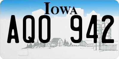 IA license plate AQO942