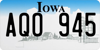 IA license plate AQO945