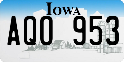 IA license plate AQO953
