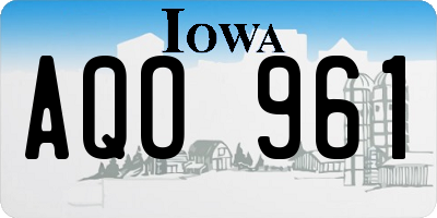 IA license plate AQO961