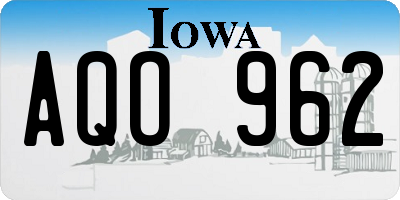 IA license plate AQO962