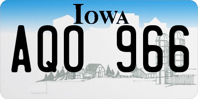 IA license plate AQO966