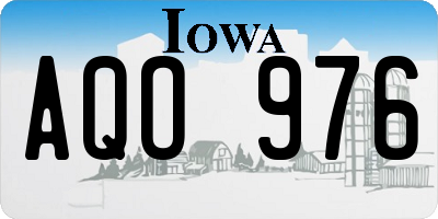 IA license plate AQO976