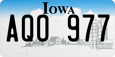 IA license plate AQO977