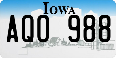 IA license plate AQO988