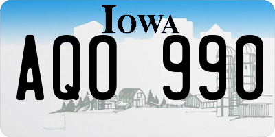 IA license plate AQO990