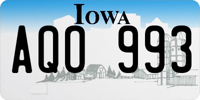 IA license plate AQO993