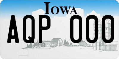 IA license plate AQP000