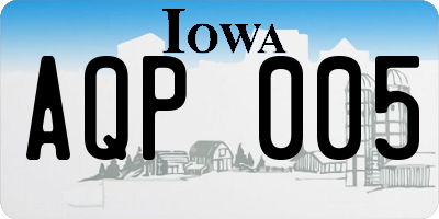IA license plate AQP005