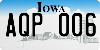IA license plate AQP006