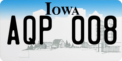 IA license plate AQP008