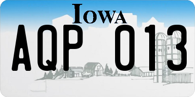 IA license plate AQP013