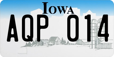 IA license plate AQP014