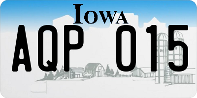 IA license plate AQP015