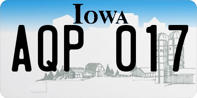 IA license plate AQP017
