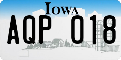 IA license plate AQP018