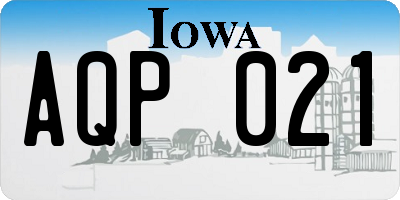 IA license plate AQP021