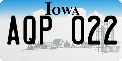 IA license plate AQP022