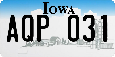 IA license plate AQP031