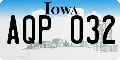 IA license plate AQP032