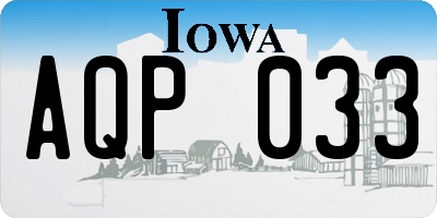 IA license plate AQP033