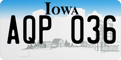 IA license plate AQP036