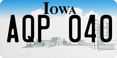 IA license plate AQP040