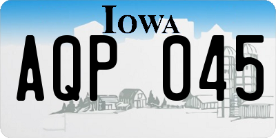 IA license plate AQP045