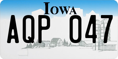 IA license plate AQP047