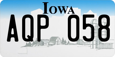 IA license plate AQP058