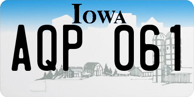 IA license plate AQP061