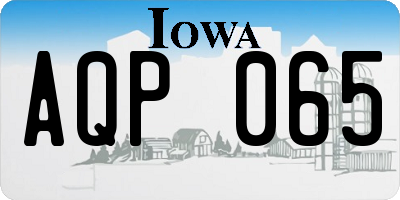 IA license plate AQP065