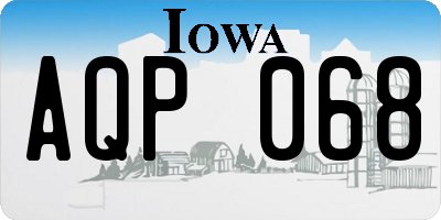 IA license plate AQP068