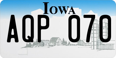 IA license plate AQP070