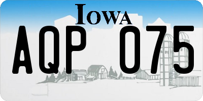 IA license plate AQP075