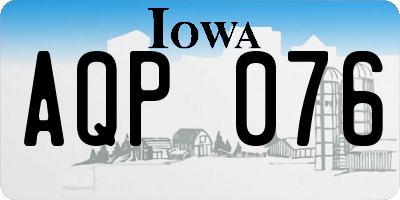 IA license plate AQP076