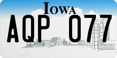 IA license plate AQP077