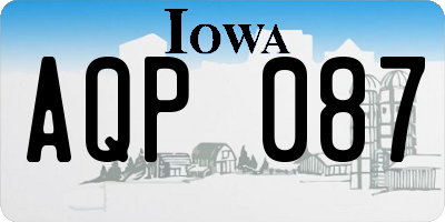 IA license plate AQP087