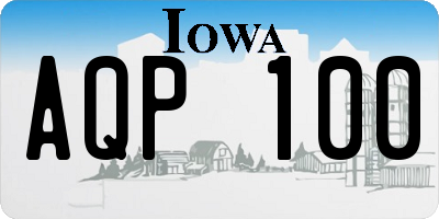 IA license plate AQP100