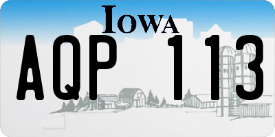 IA license plate AQP113