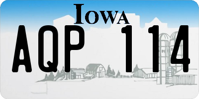 IA license plate AQP114