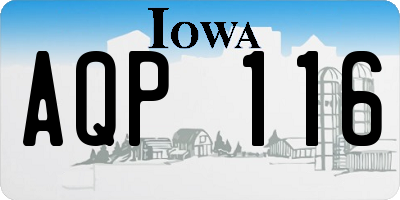 IA license plate AQP116