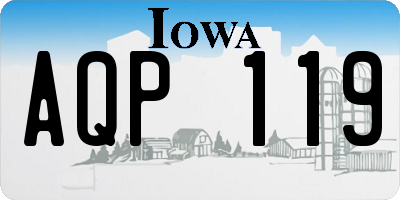 IA license plate AQP119