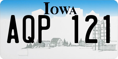 IA license plate AQP121