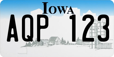IA license plate AQP123
